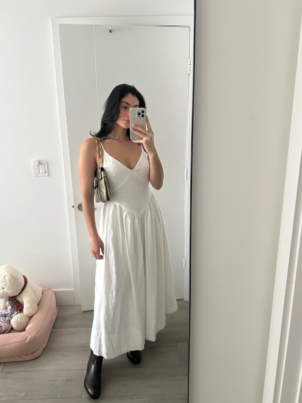 Dissh Lexi White Linen Dress - Dropwaist